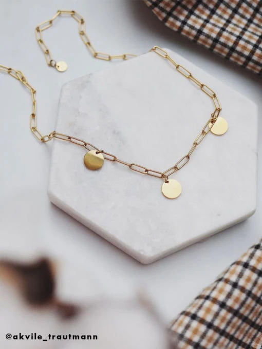 TRIO SHINE KETTE GOLD – Engravable 9 TRIO SHINE KETTE GOLD – Engravable – Bild 7