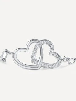 Hearts Together ARMBAND Silber -Günstiges Kette Geschäft ABE0576S.2 510x680 1