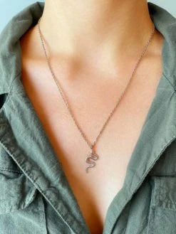 Snake Pendant Kette Silber -Günstiges Kette Geschäft KE1635S 1 510x680 1