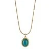 Blue Oval Pendant Kette Gold -Günstiges Kette Geschäft KE1765G 510x680 1