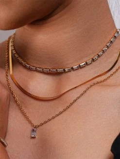 Rectangle Shining Kette Gold -Günstiges Kette Geschäft KE1957G 2 510x680 1