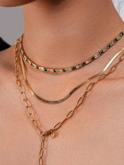 Green Circle Kette Silber -Günstiges Kette Geschäft KE1958G.3 510x680 1