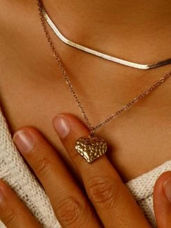 Gritty Heart Kette Gold -Günstiges Kette Geschäft KE1994G.3 510x680 2