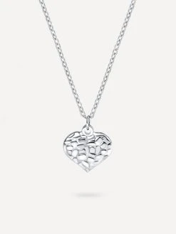 Gritty Heart Kette Silber