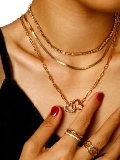 Hearts Together Kette Gold -Günstiges Kette Geschäft KE2007G.4 510x680 1