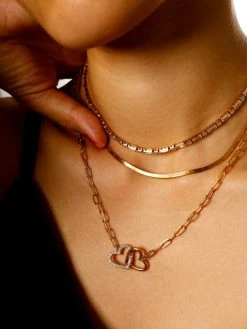 Hearts Together Kette Gold -Günstiges Kette Geschäft KE2007G.5 510x680 1