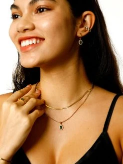 Eternal Emerald Ohrringe Gold -Günstiges Kette Geschäft KE2009G.5 510x680 3