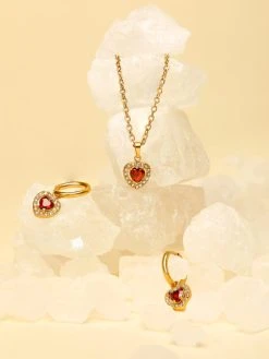 Eternal Red Heart Kette Gold -Günstiges Kette Geschäft KE2011G.5 510x680 1