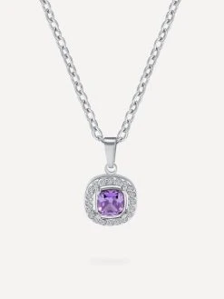 Eternal Purple Square Kette Silber