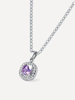 Eternal Purple Square Kette Silber -Günstiges Kette Geschäft KE2012S.2 510x680 1