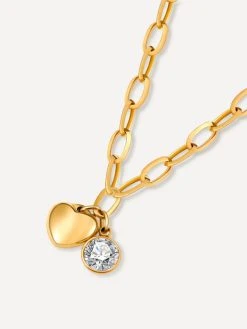 Heart N Spark Kette Gold -Günstiges Kette Geschäft KE2013G.2 510x680 1