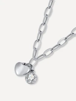Heart N Spark Kette Silber -Günstiges Kette Geschäft KE2013S.2 510x680 1