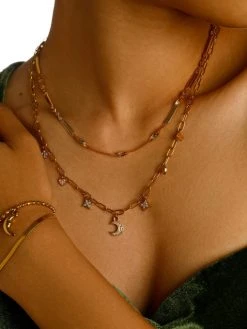 Starry Sky Kette Gold -Günstiges Kette Geschäft KE2014G.3 510x680 1