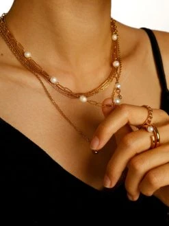 Cheerful Pearls Kette Gold -Günstiges Kette Geschäft KE2016G.4 510x680 1