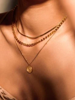 Peacock Wafer Kette Gold -Günstiges Kette Geschäft KE2030G.3 510x680 2