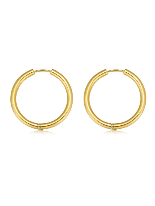 GLOSSY HOOPS OHRRINGE GOLD 3 GLOSSY HOOPS OHRRINGE GOLD