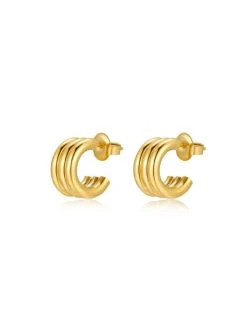 Triple Hoop Ohrringe Gold