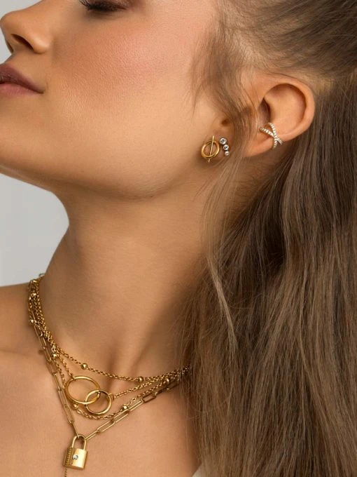 Balanced Ohrstecker Gold 4 Balanced Ohrstecker Gold – Bild 2