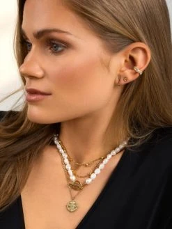 Trio Dot Ohrstecker Gold -Günstiges Kette Geschäft OE0163 2 510x680 2