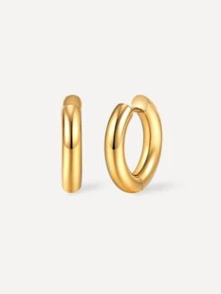 Smooth Hoop Regular Ohrringe Gold