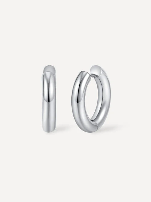 Smooth Hoop Regular Ohrringe Silber 3 Smooth Hoop Regular Ohrringe Silber