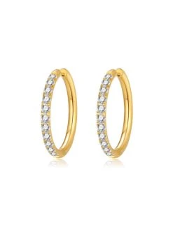 CRYSTALIZED SHINE HOOP LARGE Ohrringe Gold