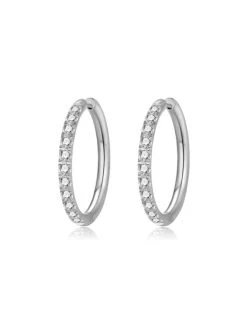 CRYSTALIZED SHINE HOOP LARGE Ohrringe Silber