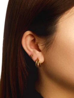 Trio Dot Ohrstecker Gold -Günstiges Kette Geschäft OE0517G 10 510x680 2