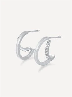 Dual Profusion Ohrringe Silber -Günstiges Kette Geschäft OE0679S.1 1 510x680 1