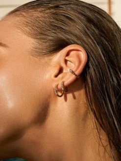 CRYSTALIZED SHINE HOOP Medium Ohrringe Silber -Günstiges Kette Geschäft OE0682.2jpg 510x680 1