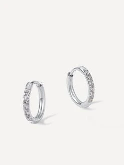 CRYSTALIZED SHINE HOOP Medium Ohrringe Silber -Günstiges Kette Geschäft OE0682S.3jpg 510x680 1