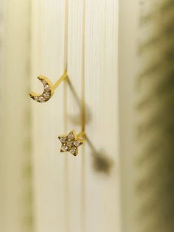 Moon N Star Ohrringe Gold -Günstiges Kette Geschäft OE0683 510x680 1