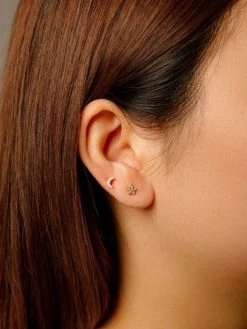 Moon N Star Ohrringe Gold -Günstiges Kette Geschäft OE0683G.2 510x680 1