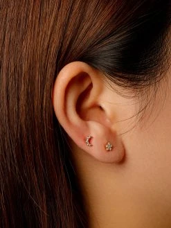 Moon N Star Ohrringe Gold -Günstiges Kette Geschäft OE0683G.3