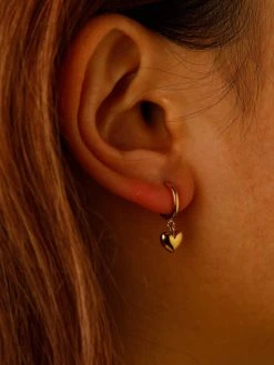 Solemn Heart Ohrringe Gold -Günstiges Kette Geschäft OE0755G.1 510x680 2