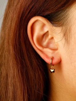 Solemn Heart Ohrringe Gold -Günstiges Kette Geschäft OE0755G.2 510x680 2