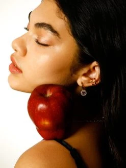 Eternal Purple Square Ohrringe Gold -Günstiges Kette Geschäft OE0761G.5 510x680 2