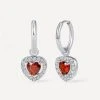 Eternal Red Heart Ohrringe Silber -Günstiges Kette Geschäft OE0763S.1 510x680 1