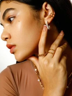 CLASSIC PEARLS Ohrringe Small Gold -Günstiges Kette Geschäft OE0767G.5 510x680 2