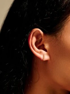 Simple Cylinder Ohrringe Gold -Günstiges Kette Geschäft OE0803G.2 510x680 1