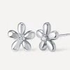 Simple Flower Ohrringe Silber -Günstiges Kette Geschäft OE0813S.1 510x680 1
