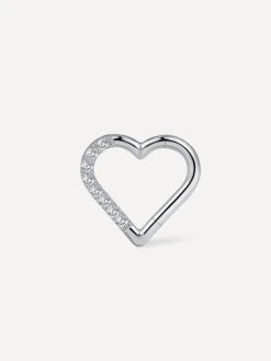 Shine Heart Titan Piercing Silber