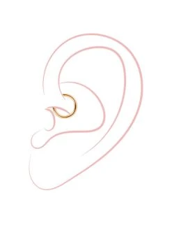 Simple Hoop Titan Piercing Gold -Günstiges Kette Geschäft PT0002G.1 510x680 1