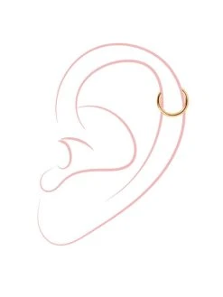 Simple Hoop Titan Piercing Gold -Günstiges Kette Geschäft PT0002G.2 510x680 1