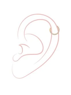 Single Glow Titan Piercing Gold -Günstiges Kette Geschäft PT0004G.2 510x680 2