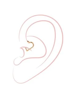 Simple Heart Titan Piercing Gold -Günstiges Kette Geschäft PT0006G.1 510x680 2