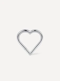 Simple Heart Titan Piercing Silber