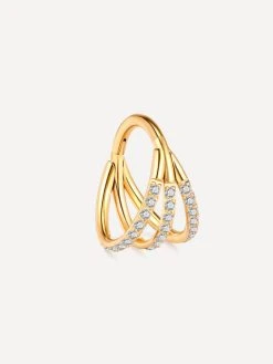 Trio Shine Titan Piercing Gold -Günstiges Kette Geschäft PT0007G.2 510x680 1