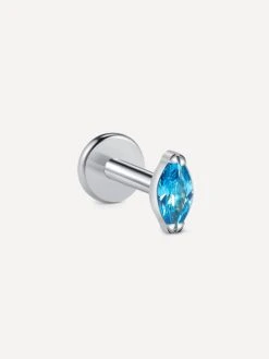 MARQUISE Blue Spark Titan Piercing Silber
