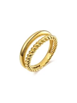 Two Track Ring Gold
